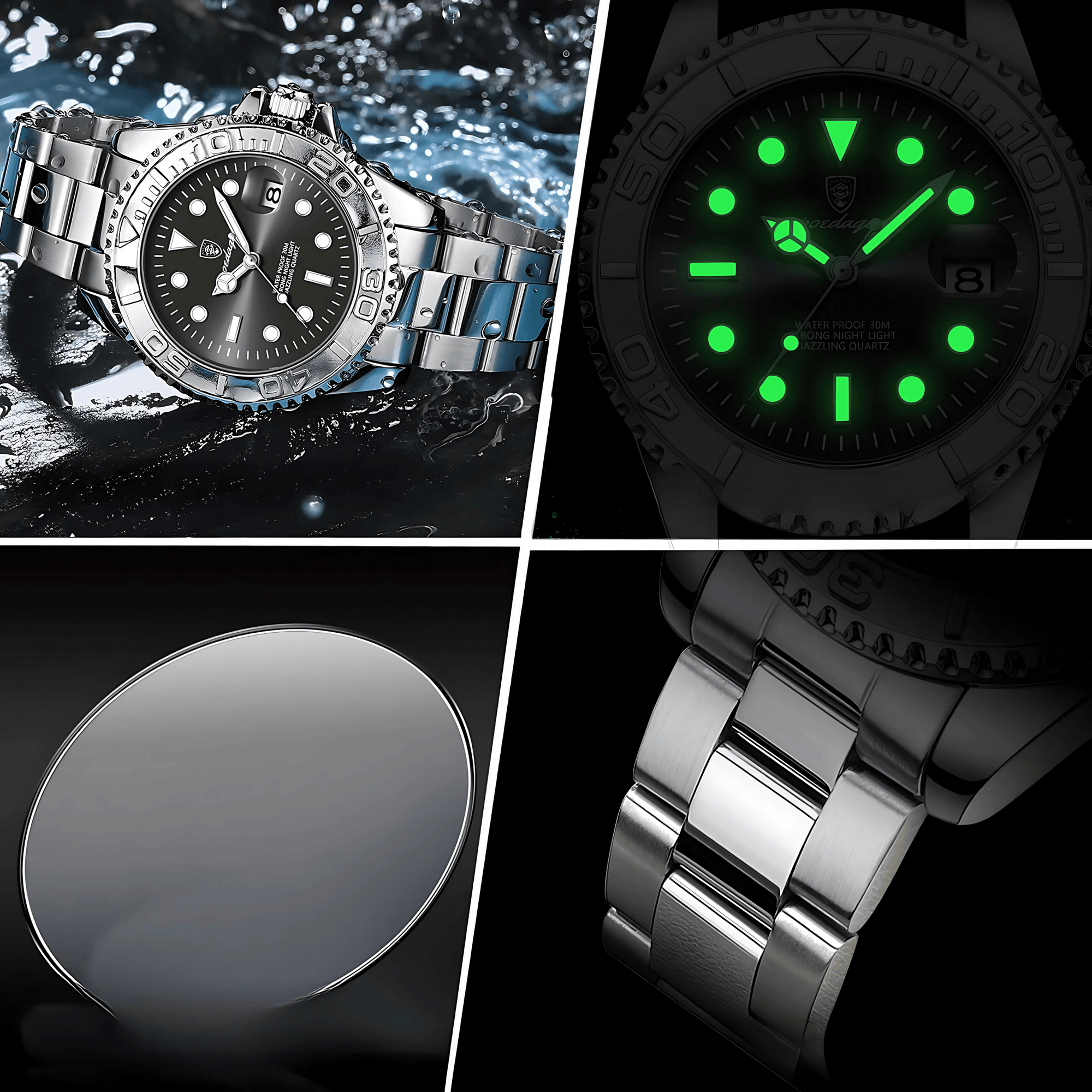 Relógio Masculino Submariner Clássico de Luxo