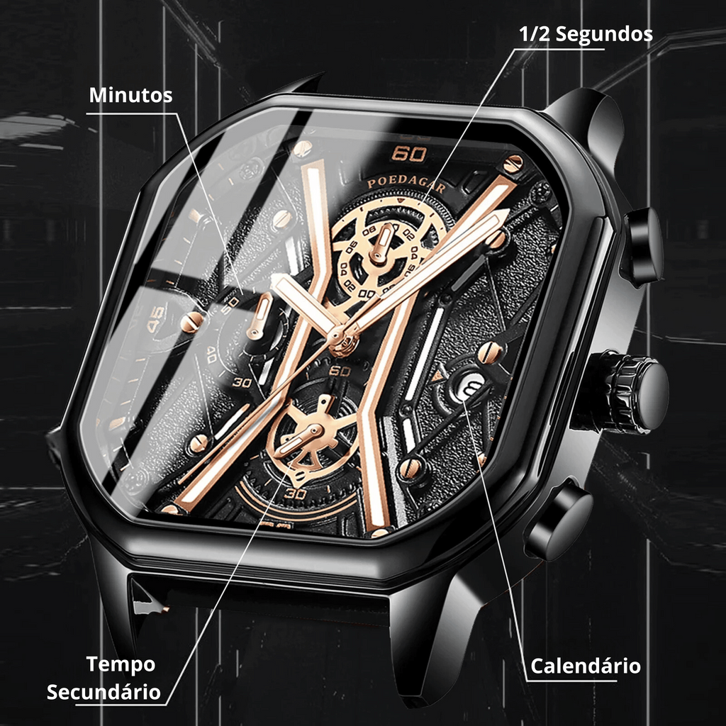 Relógio Masculino RectoTime Series Quartz Clássico