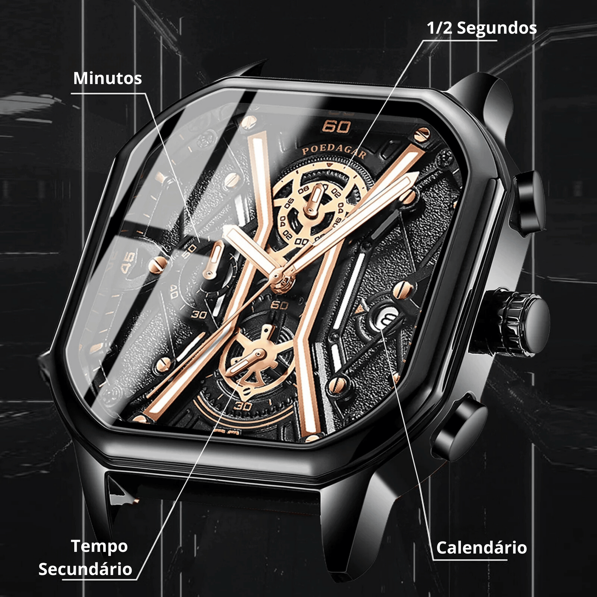 Relógio Masculino RectoTime Series Quartz Clássico