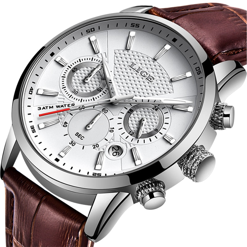 Relógio Masculino Premium MP027 com Pulseira de Couro