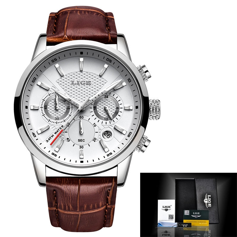 Relógio Masculino Premium MP027 com Pulseira de Couro