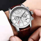 Relógio Masculino Premium MP027 com Pulseira de Couro